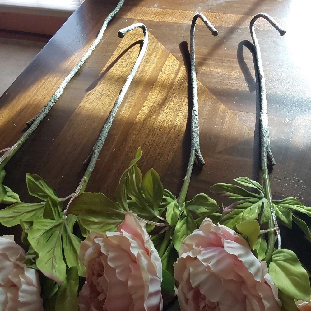 Elegant Large Mauve Cabbage Rose Artificial Silk Flowers X5